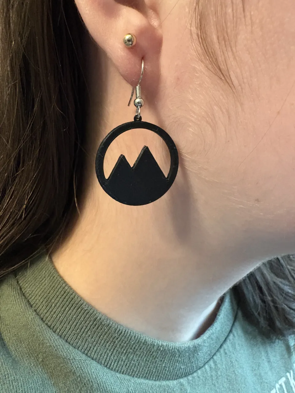Simple Mountain Silhouette Earrings view 3