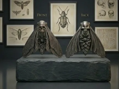 Black Dahlia Death Moth 3D Sculpture
