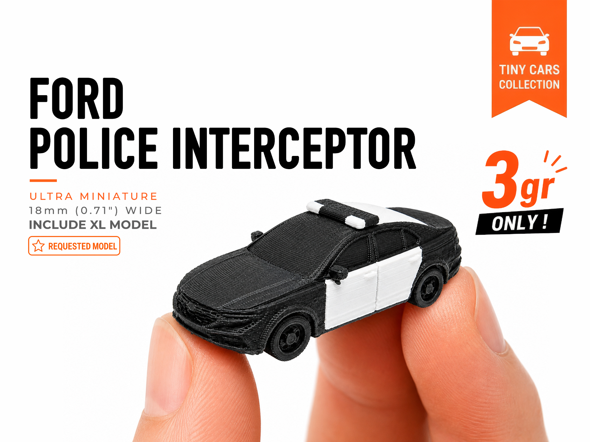 Tiny Ford Police Interceptor Sedan - Mini Cars