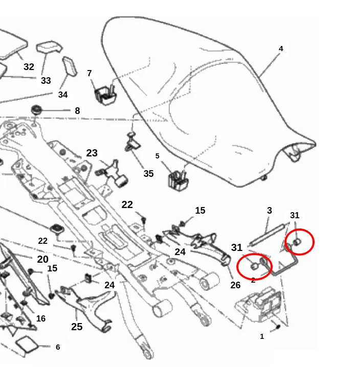 Ducati Monster Seat Plug (87210901A | 87211511A)