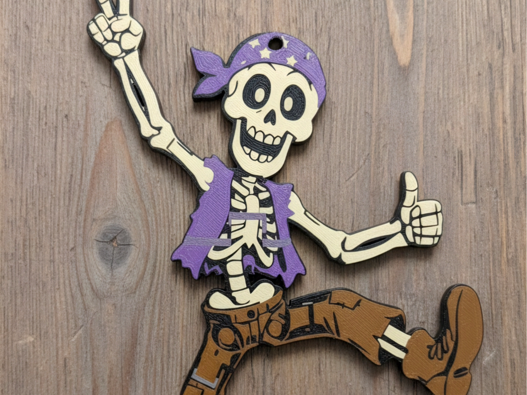 Pirate Skeleton flexi keychain/brelok
