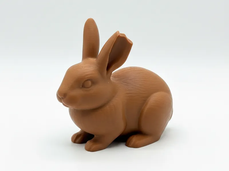 Realistic Chocolate Bunny with Bitten Ear