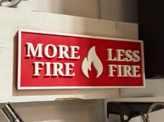 More Fire / Less Fire Sign (Torch + Extinguisher)