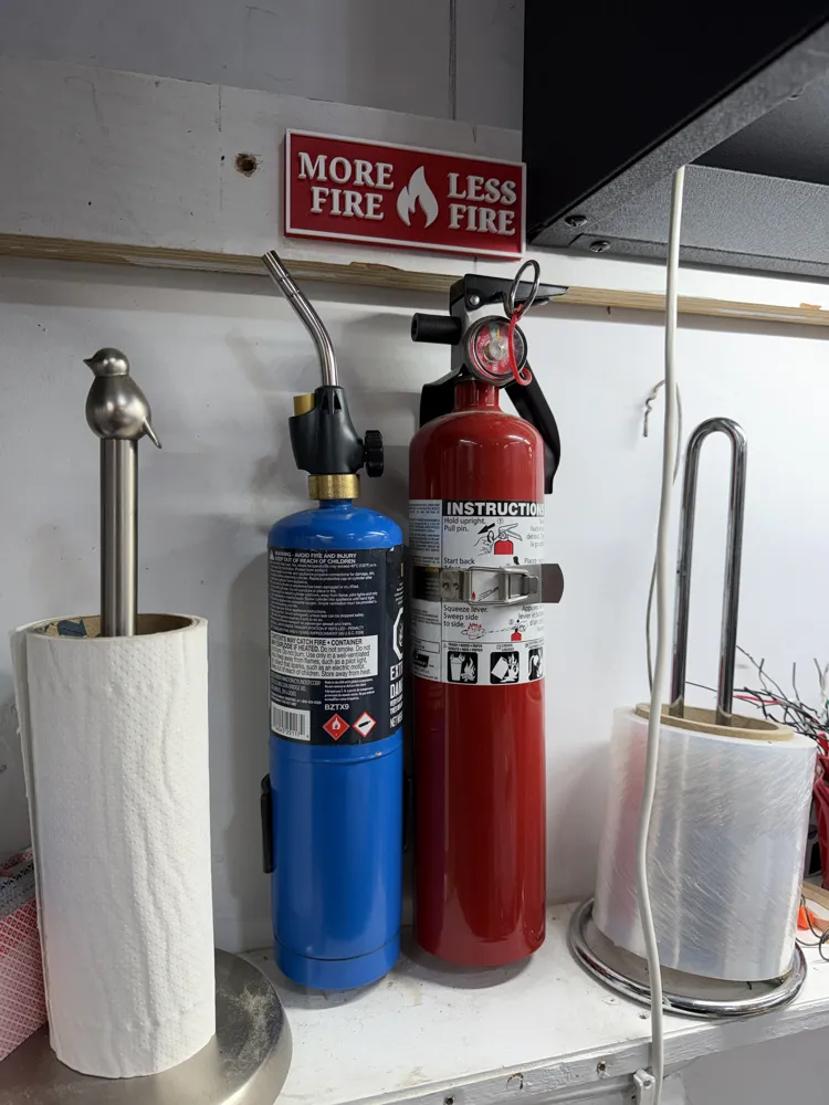 More Fire / Less Fire Sign (Torch + Extinguisher) - Free 3D Print Model ...