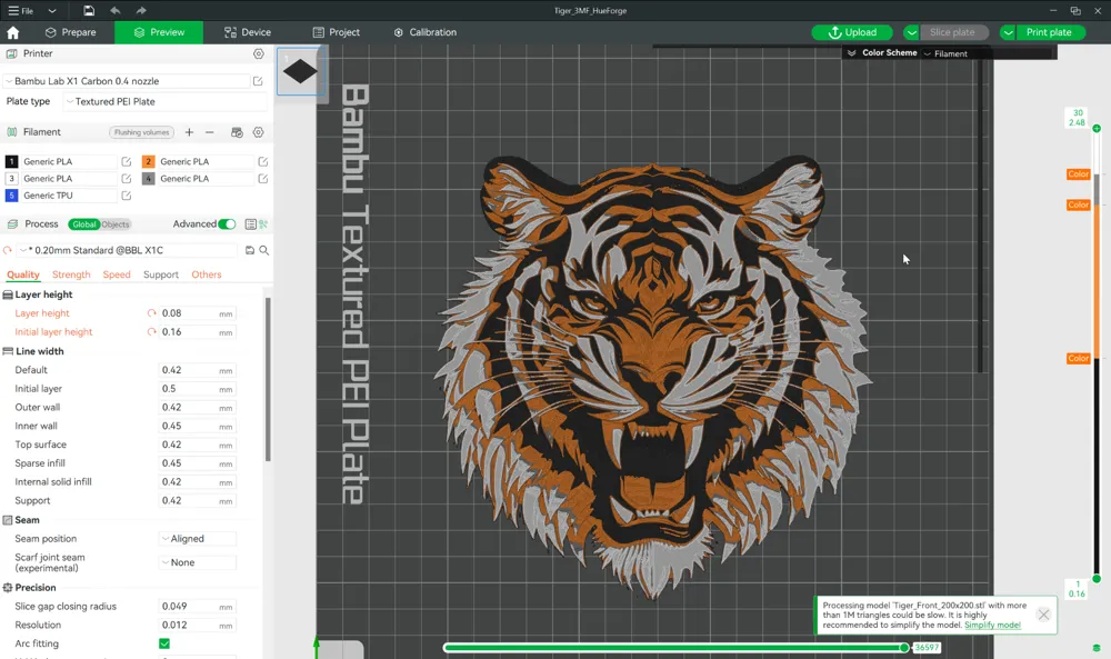 Tiger HueForge by Molotovgod MakerWorld: Download Free 3D Models
