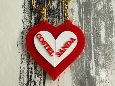 Valentine's Day Heart Keychain 