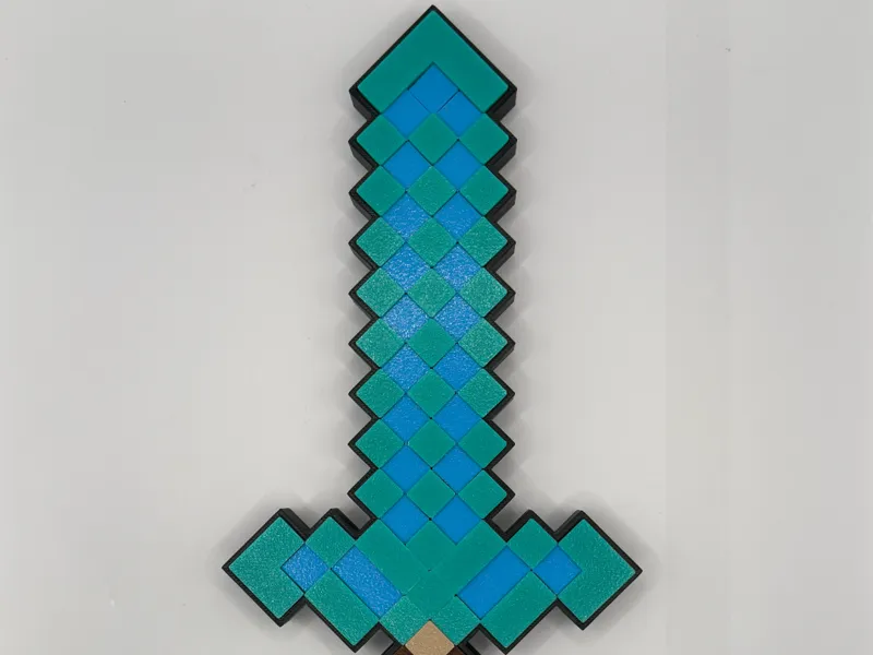 Minecraft Diamond Sword Puzzle Multicolor Snap-Fit