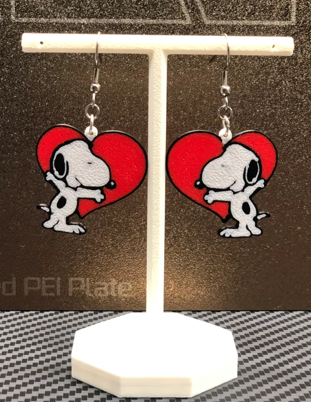 Snoopy Heart Valentines earrings