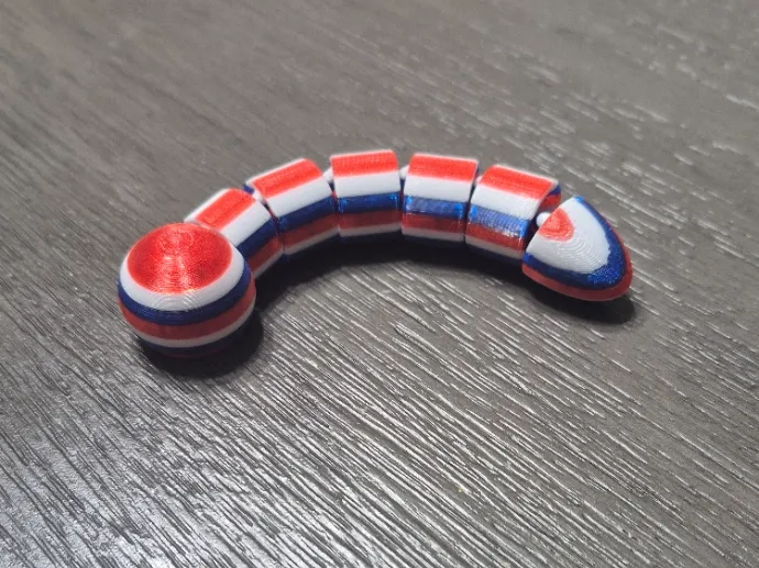 (Red, White, Blue) Articulated Worm