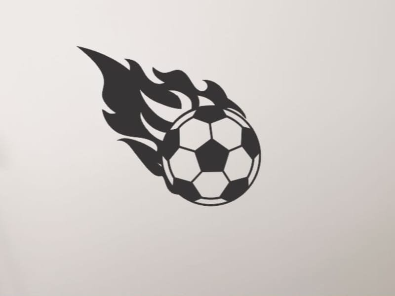 Flaming Soccer Ball 3D Wall Art