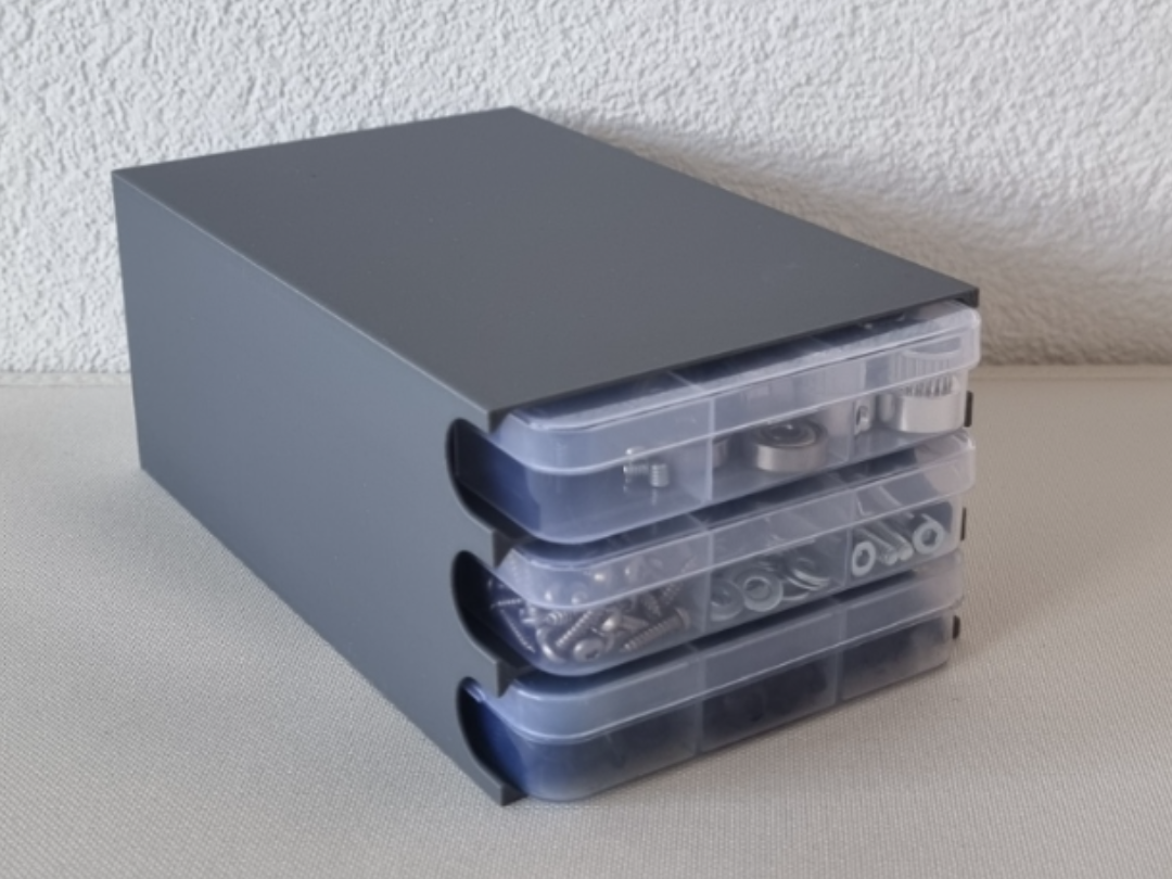 Regal für Sortierboxen