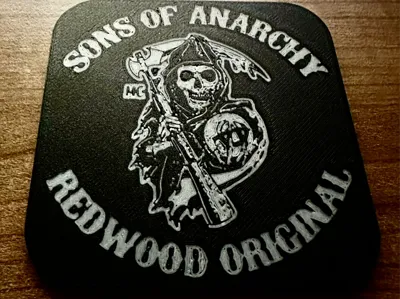 Biker Skull Coaster Set with Holder (4x Coasters) 