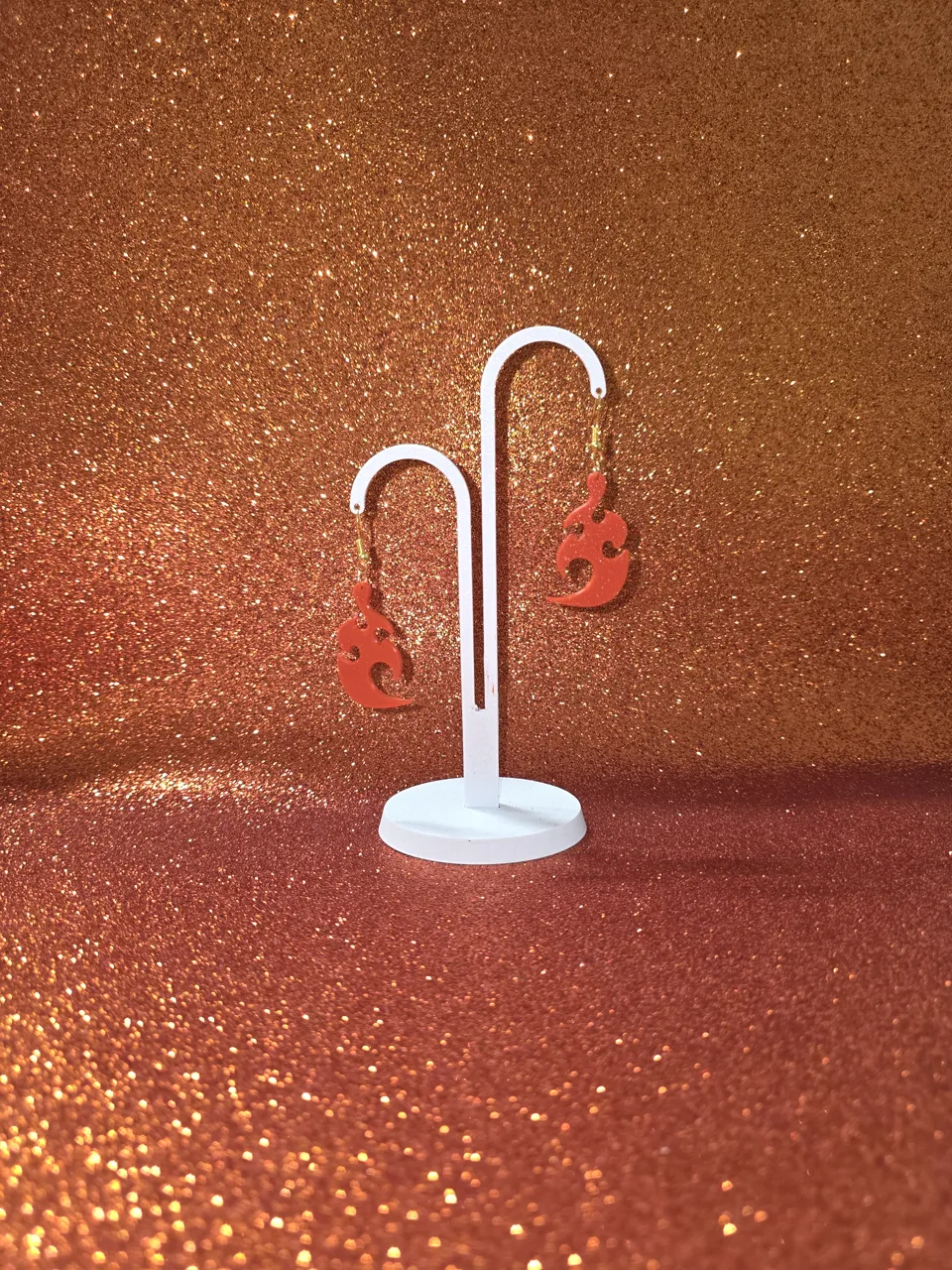 Tribal flame earrings view 3