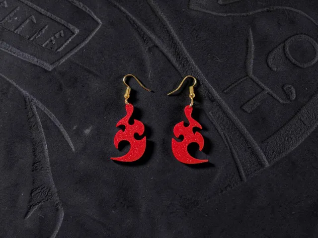 Tribal flame earrings