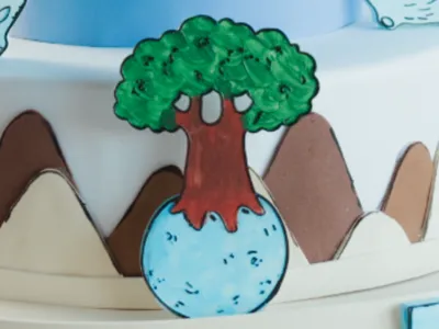 The Little Prince's planet with baobab