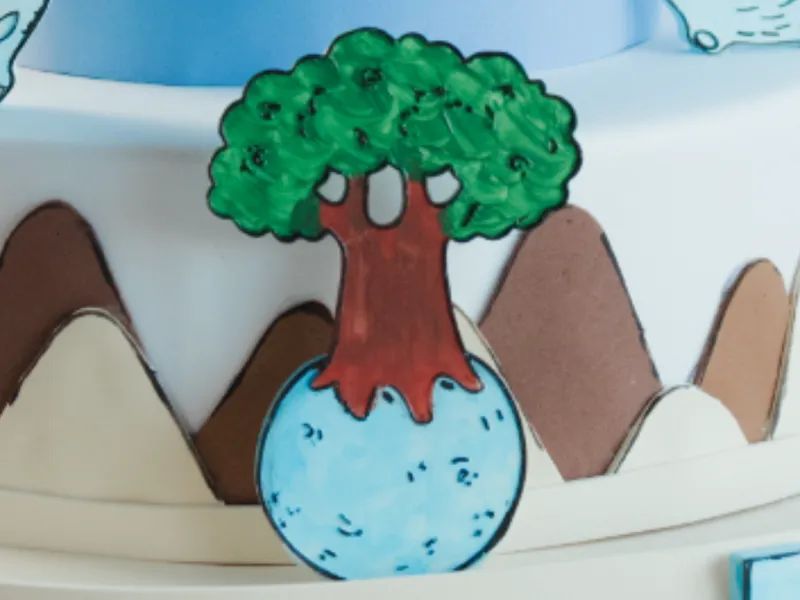 The Little Prince's planet with baobab
