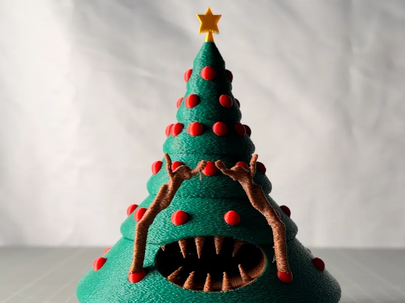 Child Eating Monster Christmas Tree