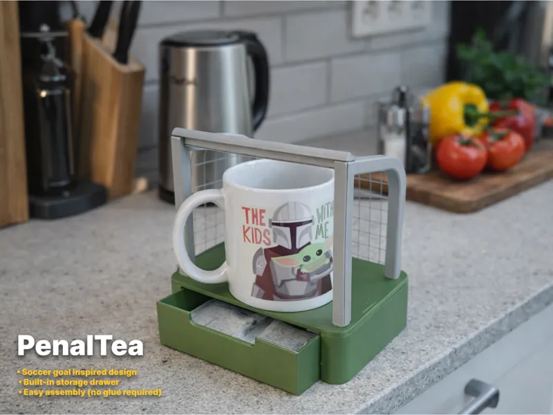 PenalTea – Soccer Goal Mug Stand with Storage