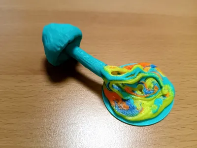 Mushroom melting into color