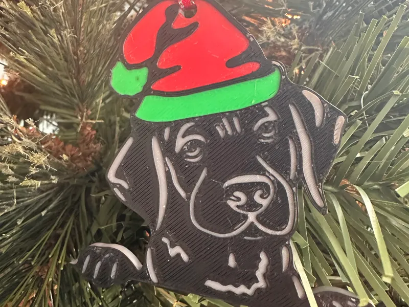 Santa Labrador Ornament