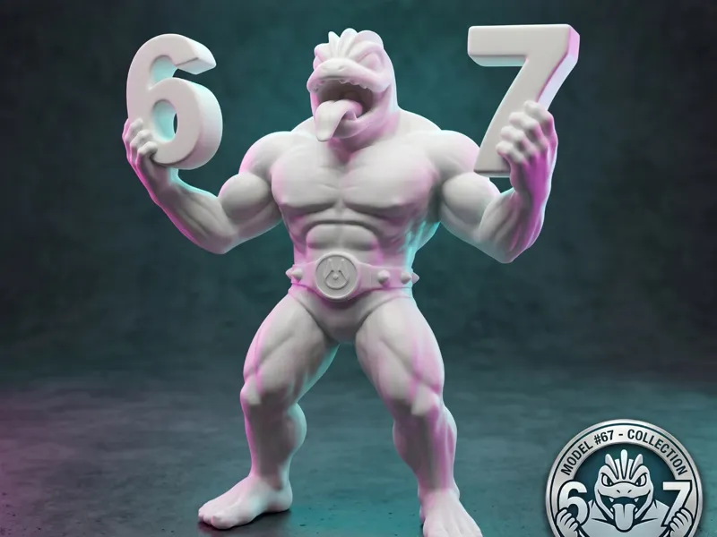 Machoke "67" (Six Seven Meme) Viral Pokémon Figure