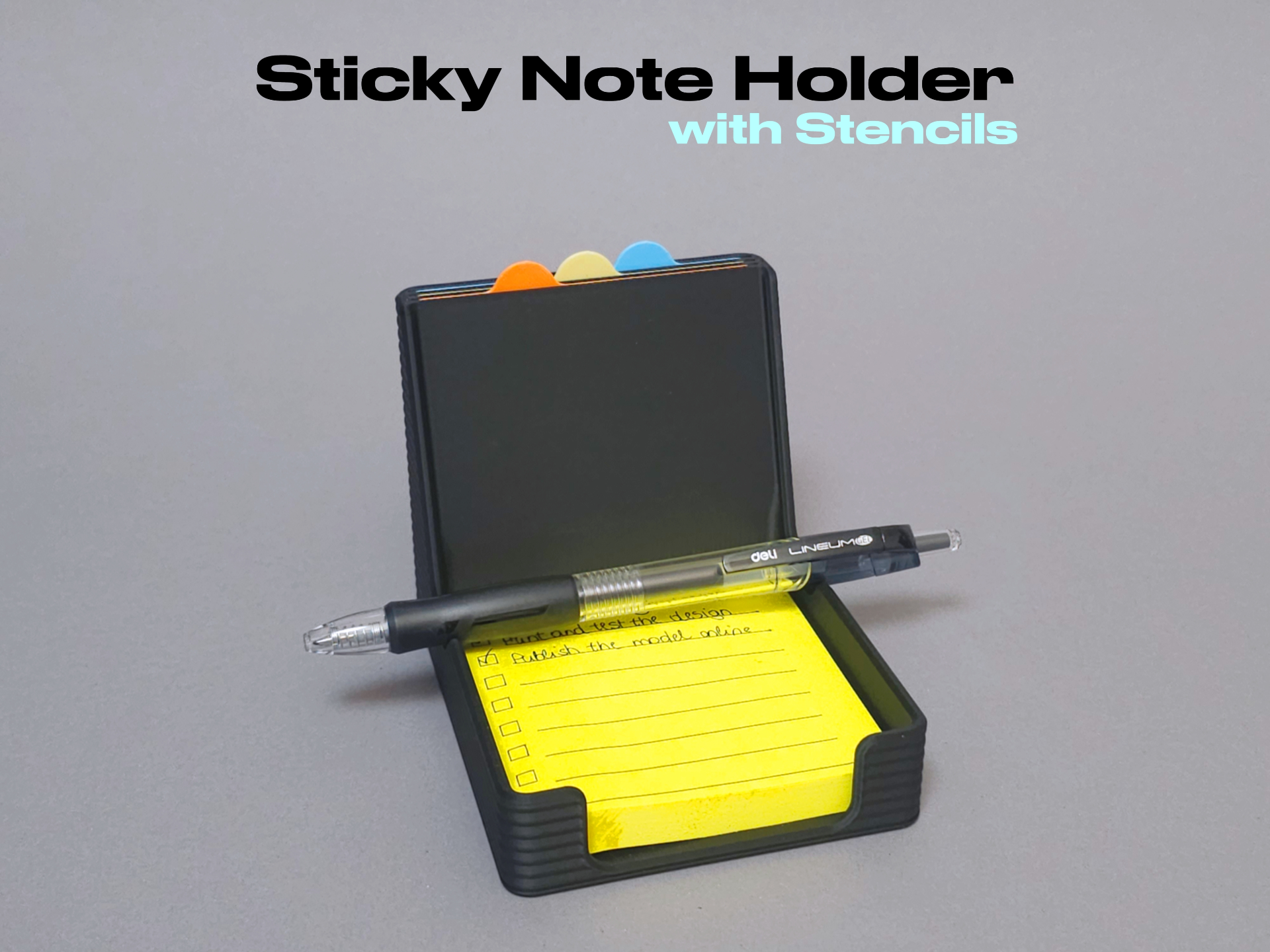 Sticky Note Holder with Stencils