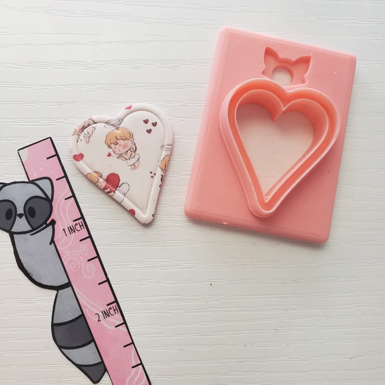 Pointy Framed Heart Polymer Clay Earring Cutter view 2