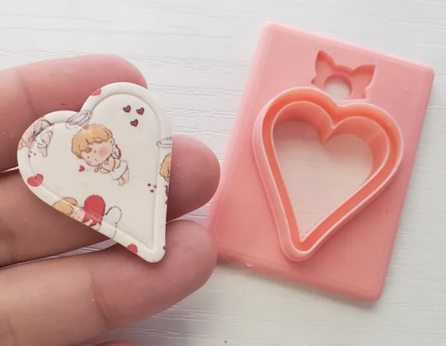 Pointy Framed Heart Polymer Clay Earring Cutter