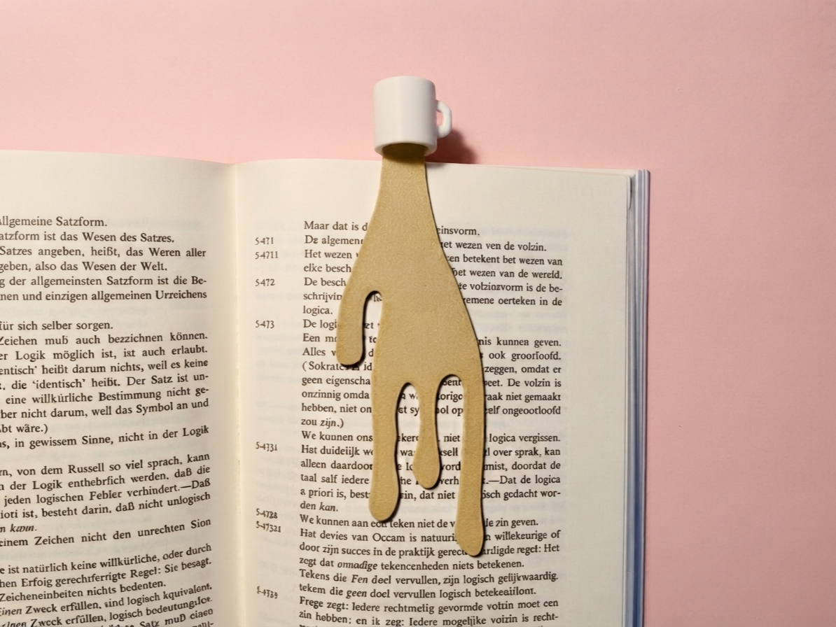 Spilled coffee cup bookmark