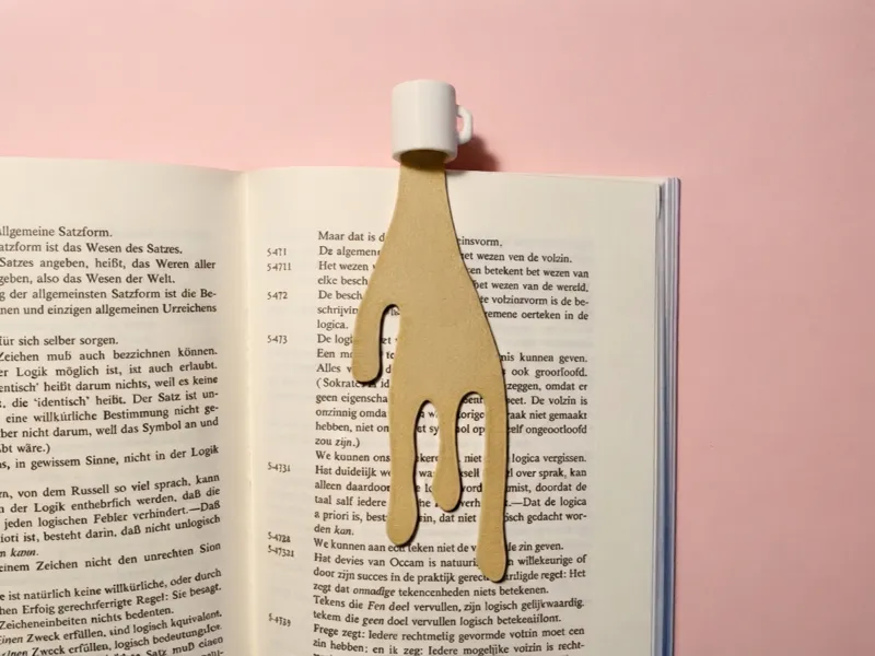 Spilled coffee cup bookmark