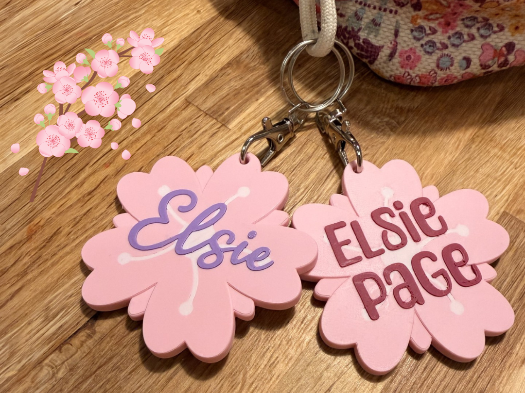 Sakura/Cherry Blossom Flower Customisable Keychain