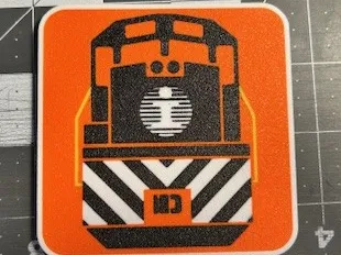 Illinois Central Geep Silhouette 90mm Sq. Coaster