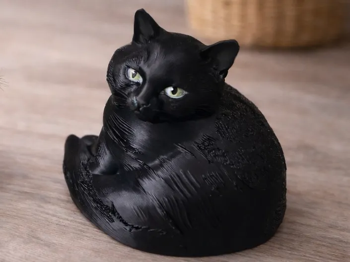 schwarze katze sitzend