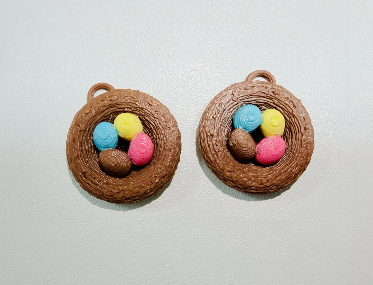 Spring Easter Nest Earrings with Colorful Eggs view 3