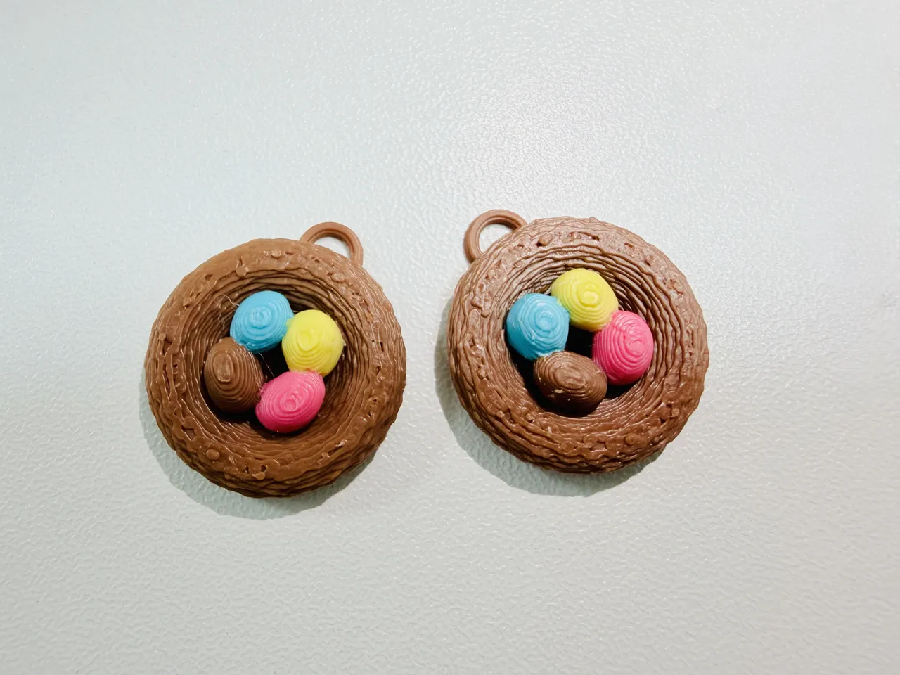 Spring Easter Nest Earrings with Colorful Eggs view 2