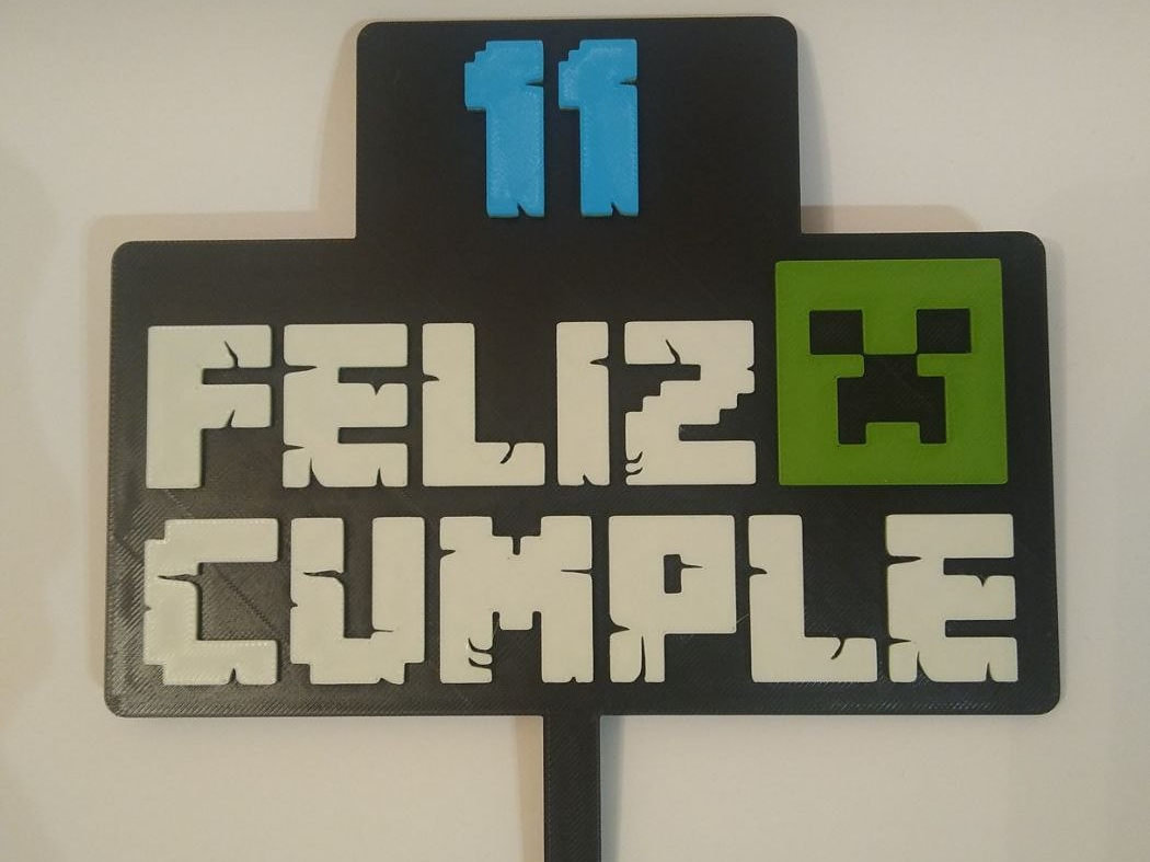Minecraft Style Customizable Birthday Topper Pack