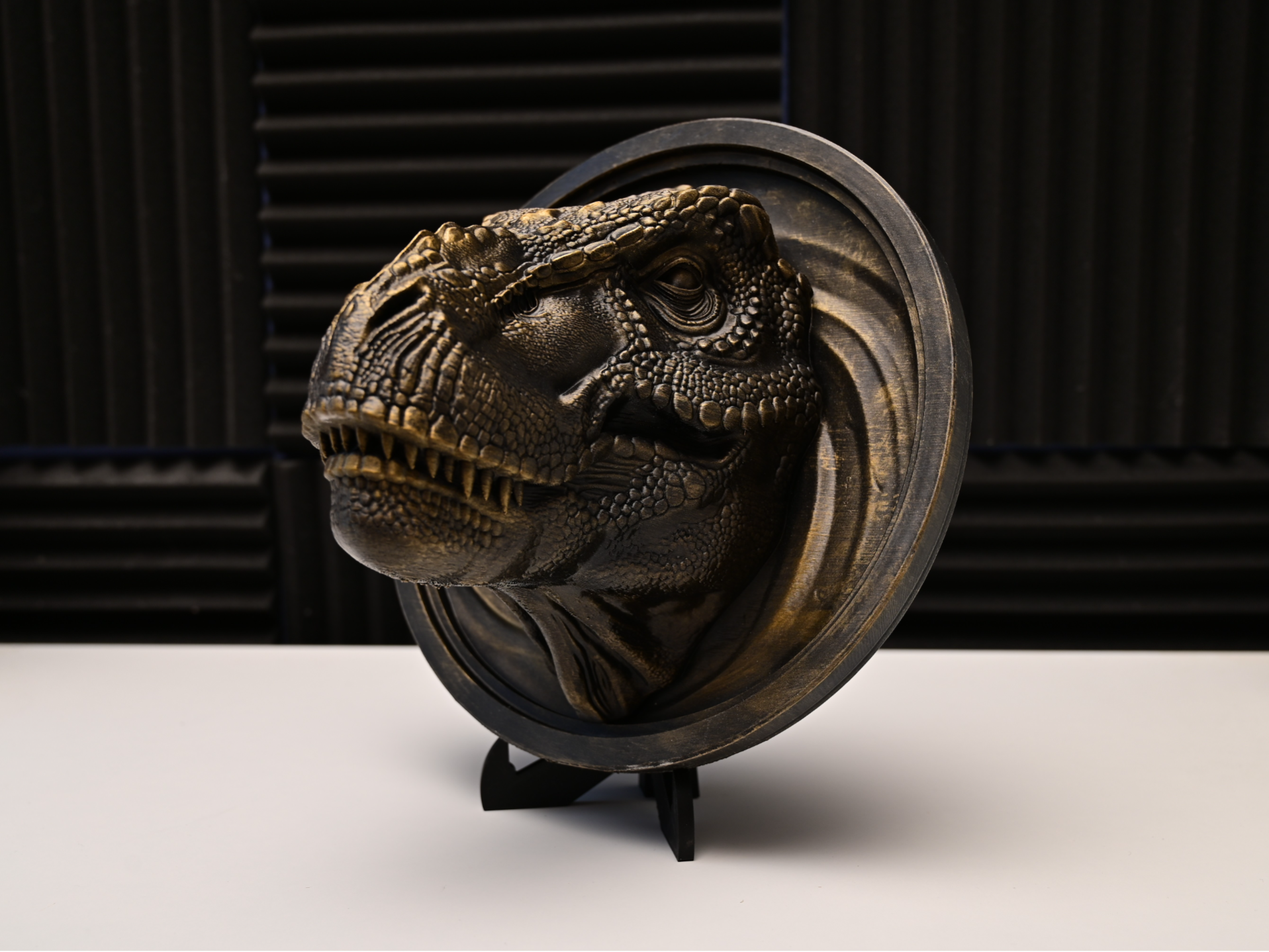 T-Rex Dinosaur Head Wall Relief - Prehistoric Art