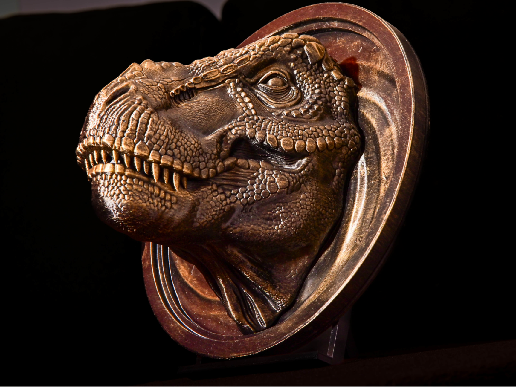 T-Rex Dinosaur Head Wall Relief - Prehistoric Art