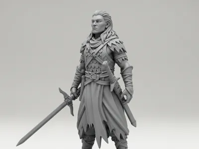 Elf Fighter Figure DND
