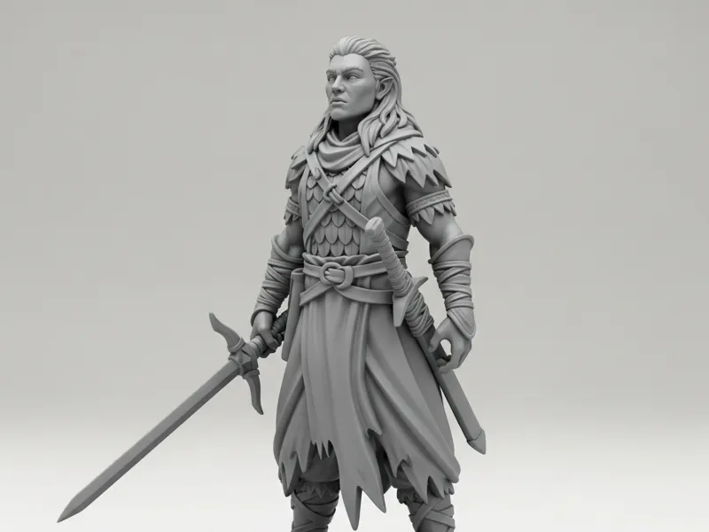 Elf Fighter Figure DND