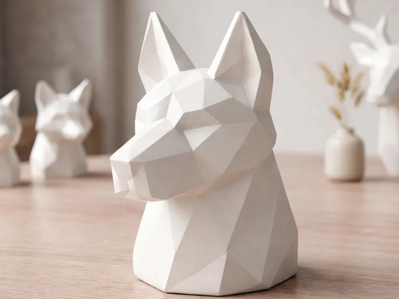 Low Poly Dog Head - Decor