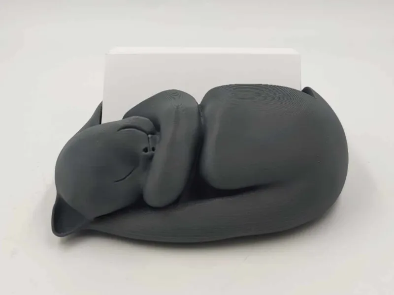 Adorable Sleeping Cat Business Card Holder