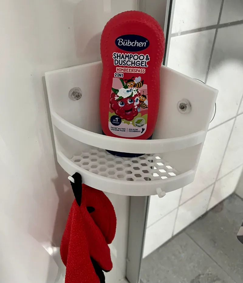 Duschablage mit Haken - Ideal für Kinder