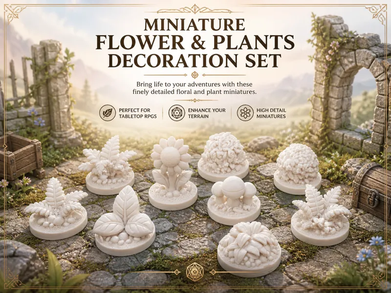 Miniataure Flower & Plants decoration Set