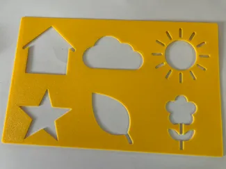 Easy Coloring Stencil for Kids: House & Nature