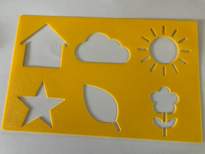 Easy Coloring Stencil for Kids: House & Nature