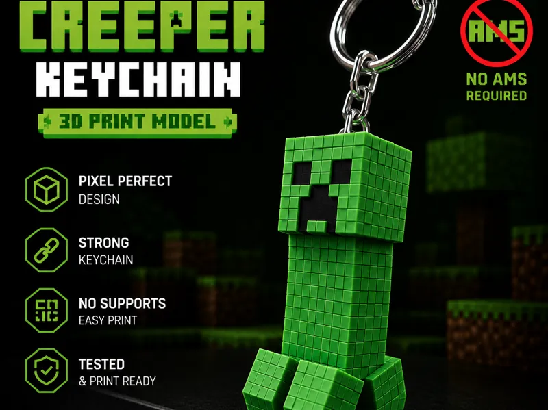 Minecraft Creeper Keychain | Key Charm NO AMS