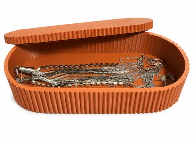 Fluted Oval Trinket Box