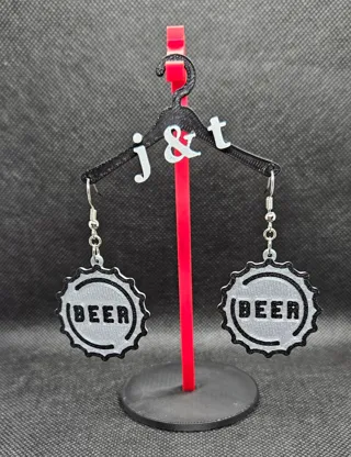 BOTTLE CAP EARRINGS - BEER
