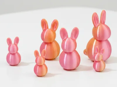 Minimal Easter Bunny Figurines, Decorative Spring